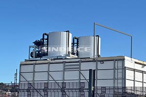 南非海鮮水產(chǎn)保鮮，2臺(tái)日產(chǎn)30噸片冰機(jī)